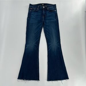 Hudson Mia Mid Rise Raw Hem Flare Jeans Size 26 Women’s